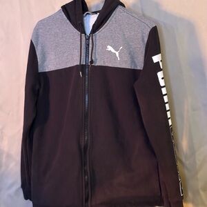 Puma Men's Black and Gray Hoodie